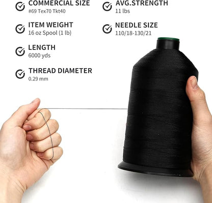 Extra Strong Bonded Nylon Thread #69 Tex70 – 16 OZ, Versatile Stitching Solution - Image 3