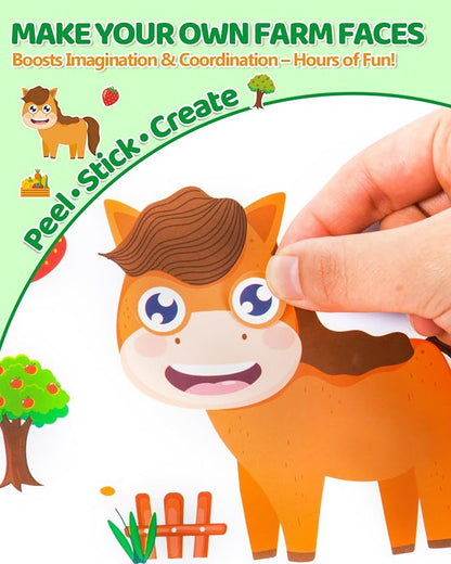 Aowplc 48 Sheets Farm Animal Make‑a‑Face Stickers - Image 5