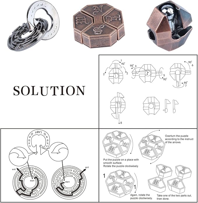 Brain Teaser Puzzle for Adults Puzzles Metal Hole Lock Adult Educational Toy - Image 3