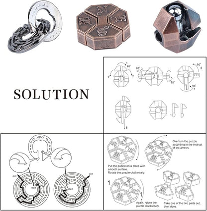 Brain Teaser Puzzle for Adults Puzzles Metal Hole Lock Adult Educational Toy - Image 3