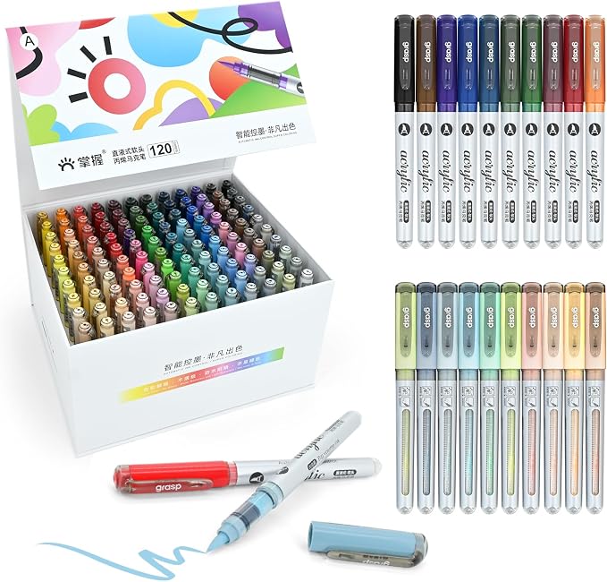 120 Colors Acrylic Paint Markers Set, Water Based Acrylic Paint Pens by Unknown