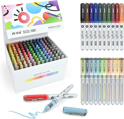 120 Colors Acrylic Paint Markers Set, Water Based Acrylic Paint Pens by Unknown