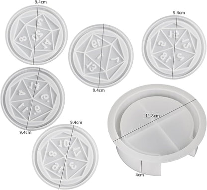 6 Pack Dice Tray Mold + Coaster Mold Holder Mold Resin Clay Jewelry Casting - Image 6
