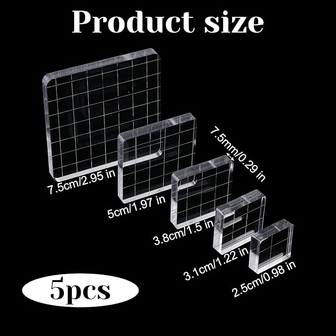 5pcs Acrylic Stamp Block, Acrylic Blocks - Image 3