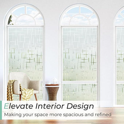 DOWELL Window Privacy Film Frosted Glass Window Film, Sun Blocking Non-Adhesive - Image 3