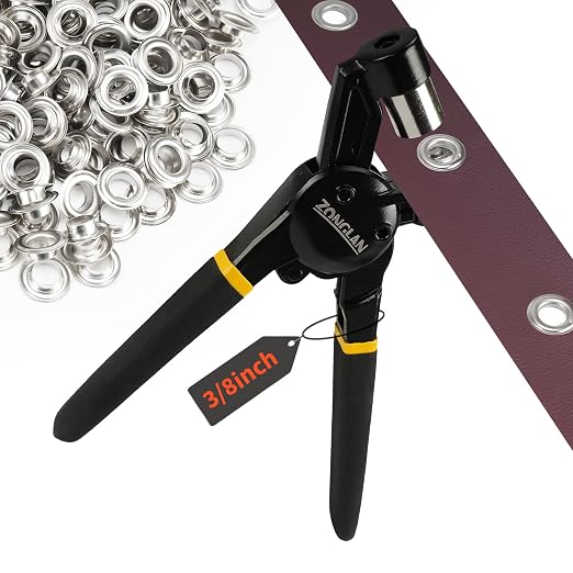 Grommet Tool Kit, 3/8 Inch Handheld Eyelet Kit Hole Punch Grommet Eyelet Press by MasterGrommetKitEyelet