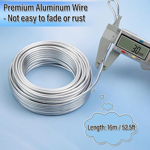 3mm Craft Wire for Sculpting, 52 Ft Aluminum Bendable Thick Metal for Bonsai - Image 3