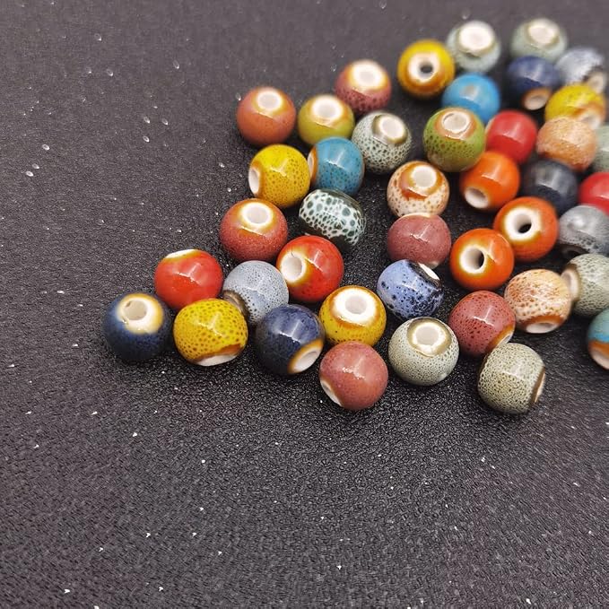 INSPIRELLE 180 Pieces Porcelain Beads Chinese Round Ceramic Beads 8mm - Image 7