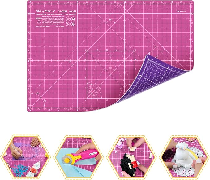 Self Healing Cutting Mat A3 12"x18" – Double Sided 5-Ply Craft Mat by ShinyMerry