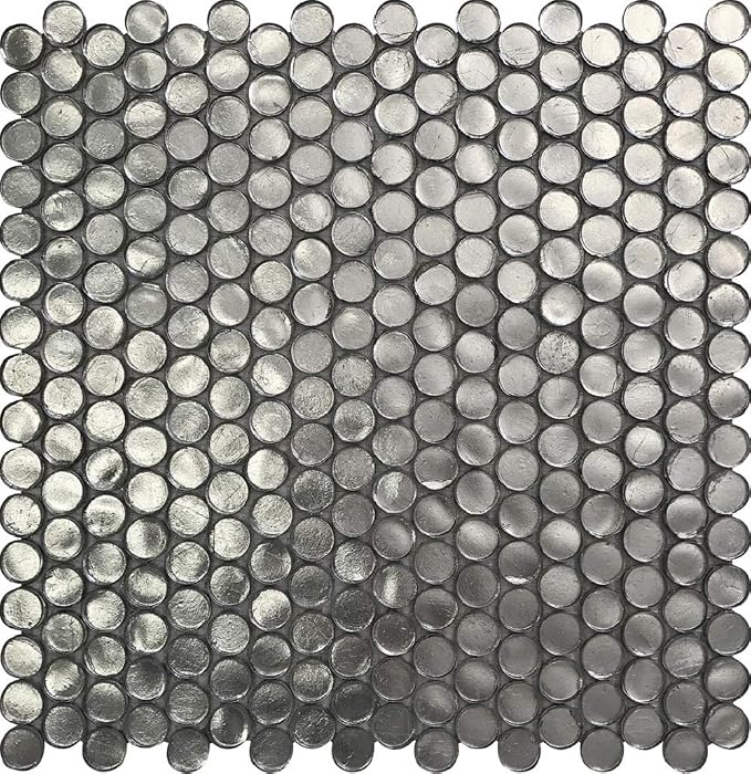 Glass Penny Round 1.03 sq ft/Piece Pack of 1, Kitchen Backsplash, Shower Walls by Tiletopia