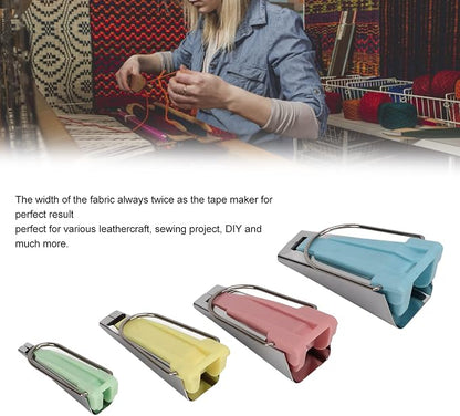 Bias Tape Makers Kit 4 Size costura, 1/4inch 1/2inch 3/4inch 1inch DIY Quilting - Image 2