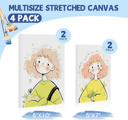 FUMILE Stretched Canvas for Painting, Canvases for Painting Multi 4 Pack 5x7 - Image 2
