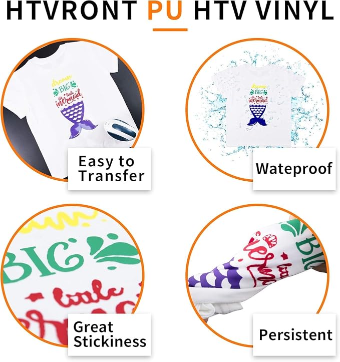 HTVRONT Red HTV Heat Transfer Vinyl Bundle: 24 Pack 12"x12" Iron on Vinyl Sheets - Image 4