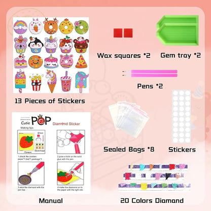 Cymbana Diamond Painting Kits for Kids 20 Pcs Desserts Contains Cupcake - Image 6