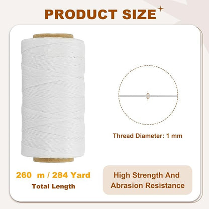 PATIKIL 284 Yard Flat Waxed Thread 150D 1mm Leather Sewing Cord - Image 2