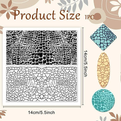 CHGCRAFT Leather Cracks Polymer Clay Texture Sheets Alligator Leather Flaw - Image 2