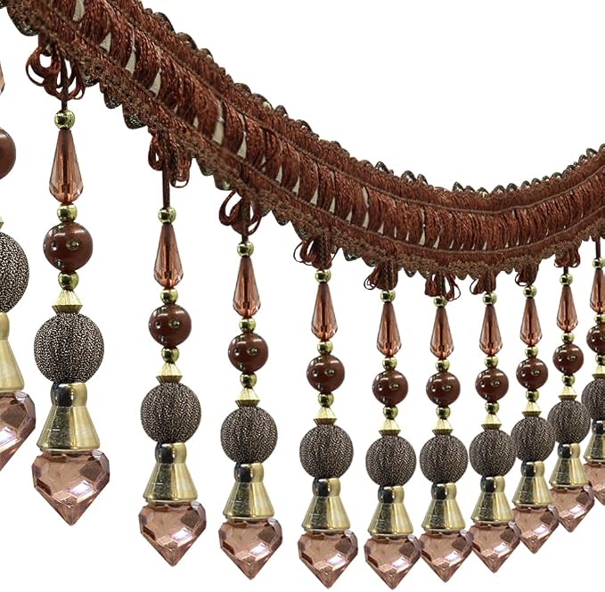 3yards Beading Fringe Trimming Long Beads Tassel Curtain Trim Ribbon Trim - Image 3
