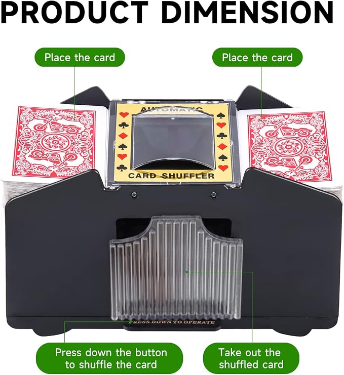Unniweei Automatic Card Shuffler, Battery-Operated Electric Shuffler, Casino - Image 6
