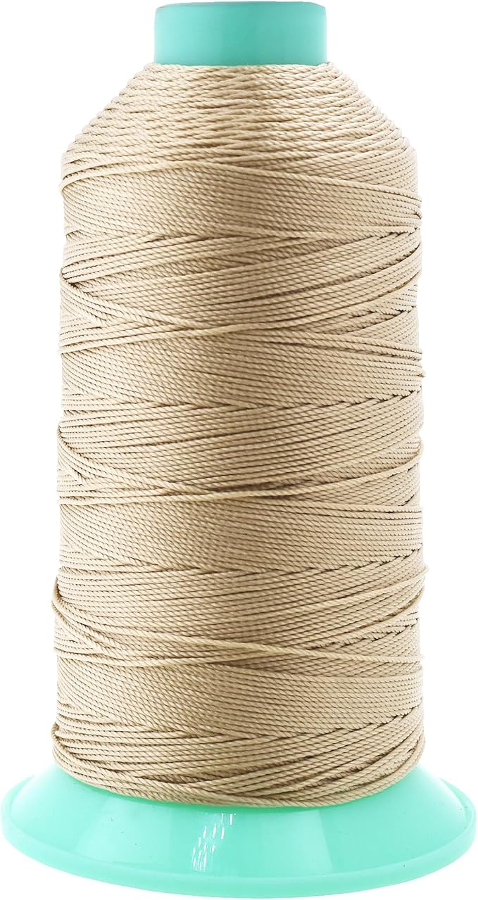 Mandala Crafts Bonded Nylon Thread Cream Heavy Duty Sewing Threads by MandalaCrafts