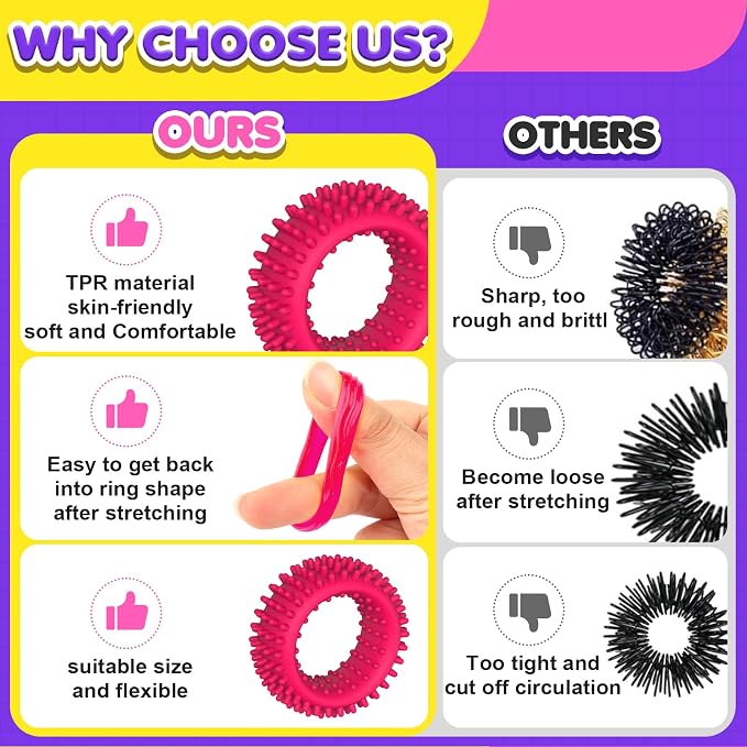 Fidget Toys Sensory Rings for Kids: Fidget Ring 18 Pack - Image 2