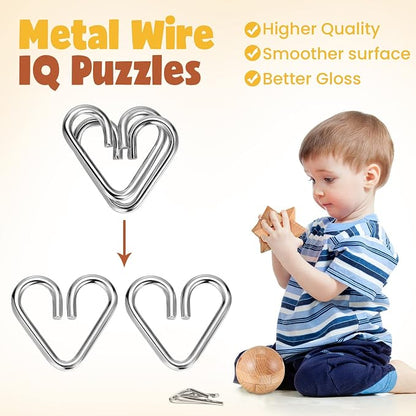 34 Pcs Metal Brain Teaser Puzzles - Image 5