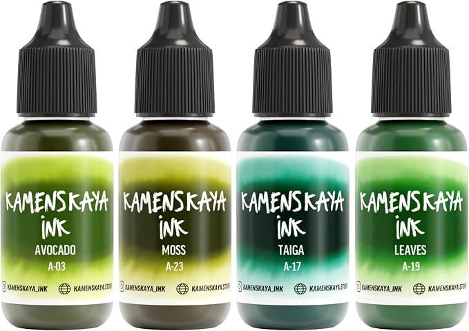 Alcohol Ink Set #17: Matched Color Combination of Alcohol Inks by Kamenskaya