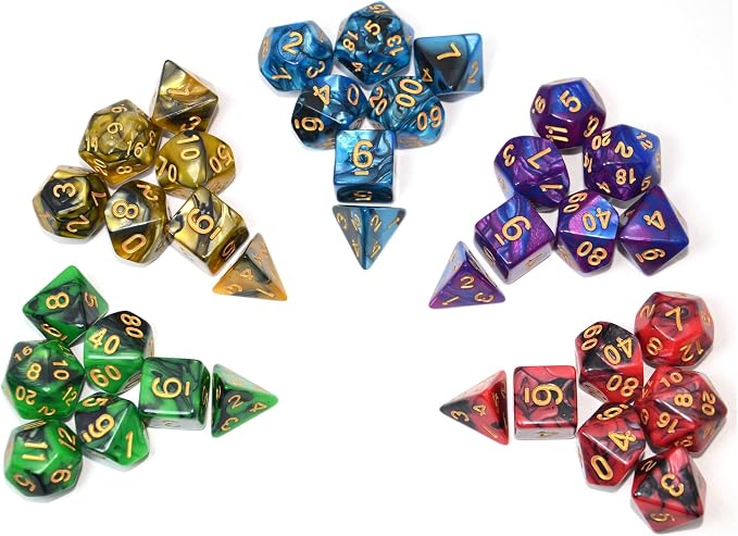 SmartDealsPro 5 x 7-Die Double-Colors Polyhedral Dice Sets - Image 5