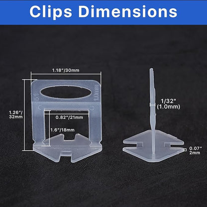 1100 Pcs Tile Leveling System Clips 1/32" - Image 2