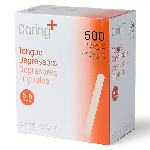 Caring Wood Tongue Depressors, Standard 6 Inch Length, Non-Sterile, - Image 2