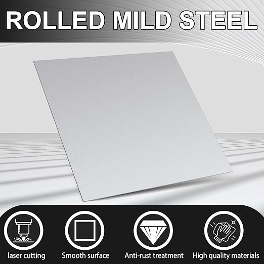 Hicarer 2 Pcs Mild Steel Sheet Cold Rolled 18 Gauge Metal Plate Weldable Metal - Image 4