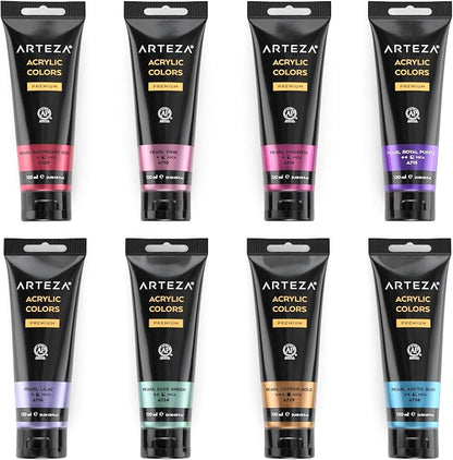 Arteza Metallic Acrylic Paint, Rich Pigments, Non Fading, Non Toxic Paints - Image 8