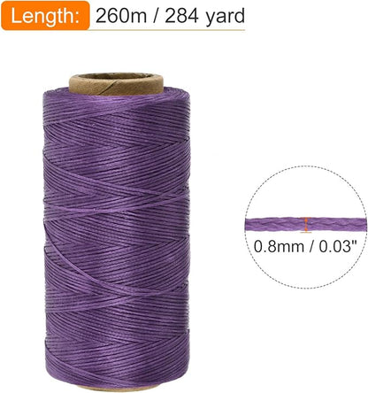 MECCANIXITY Waxed Thread, 284 Yard 0.8mm 150D Flat Wax Thread Polyester Waxed - Image 2
