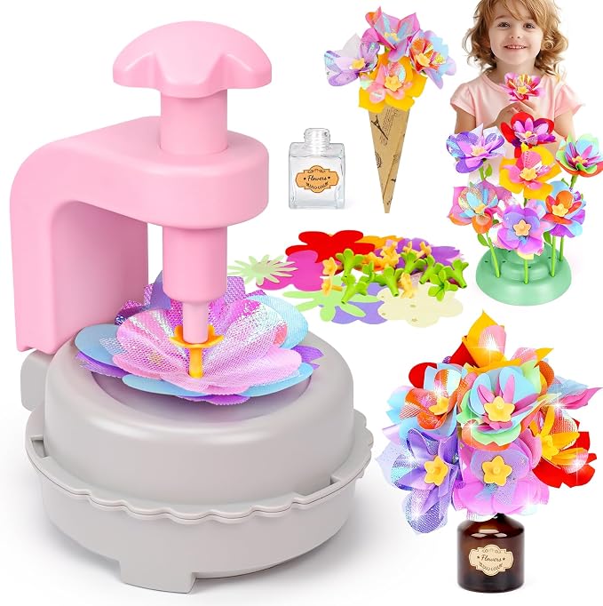 Arts and Crafts for Kids Girls Ages 4-8 6-8 8-12 Fabric Flower Bouquets Toys by Qirptey