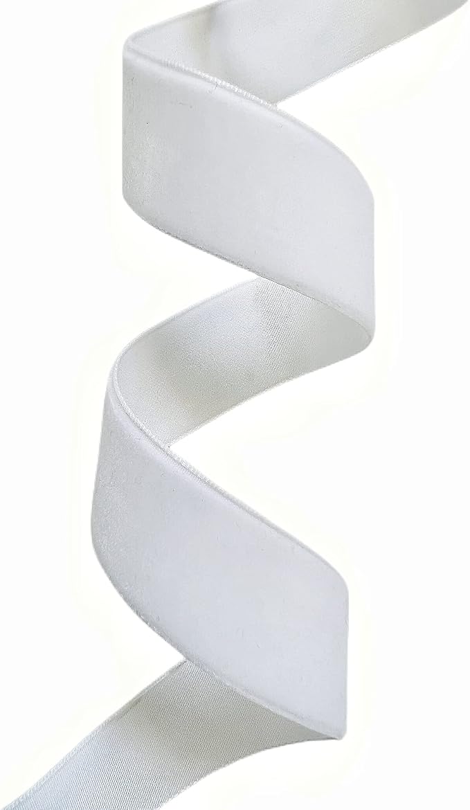 Vintage White Velvet Ribbon, 1 Inch X 25Yd - Image 3