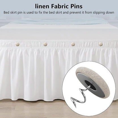 12 Colors Fabric Covered Button Twist Pins Dust Ruffle Pins- - Image 5