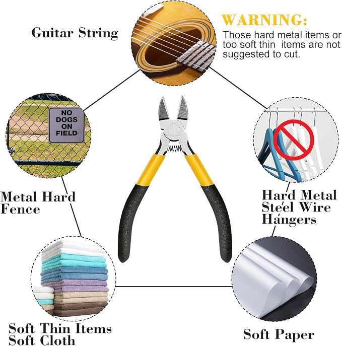Lasnten 15 Pcs 5" Wire Cutters Precision Cutting Pliers Side Diagonal Cutters - Image 4