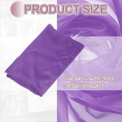 MECCANIXITY Iridescent Sheer Organza Fabric, 10 Yards x 59 Inches Solid - Image 2