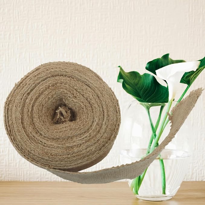 4" Wide Natural Burlap Fabric Roll - Image 4