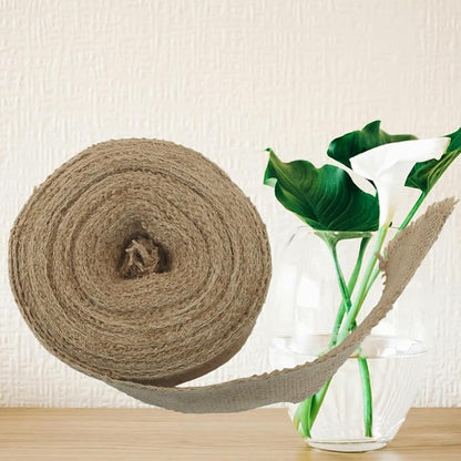 4" Wide Natural Burlap Fabric Roll - Image 4