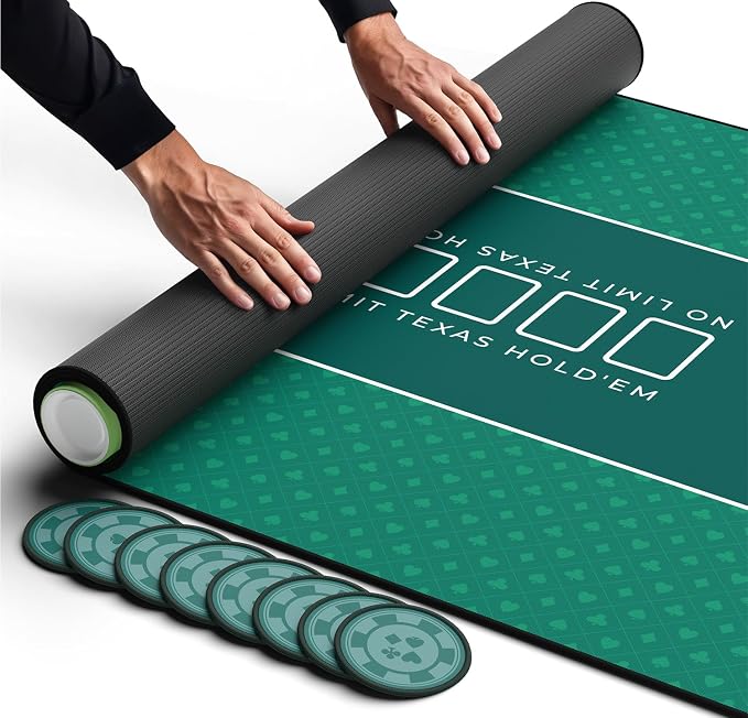 Newverest Poker Table Top 70" x 35", Texas Hold'em Poker Mat by Newverest