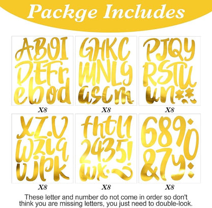 Outus 576 Pieces 8 Sheets Letters Stickers Self Adhesive Vinyl Letter Alphabet - Image 3