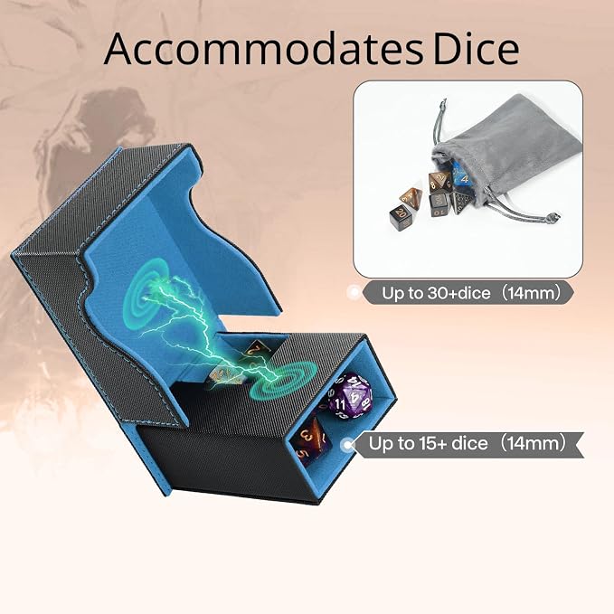 Dice Tower and Tray, Portable Commander Deck Box, Foldable Dice Storage Box - Image 3