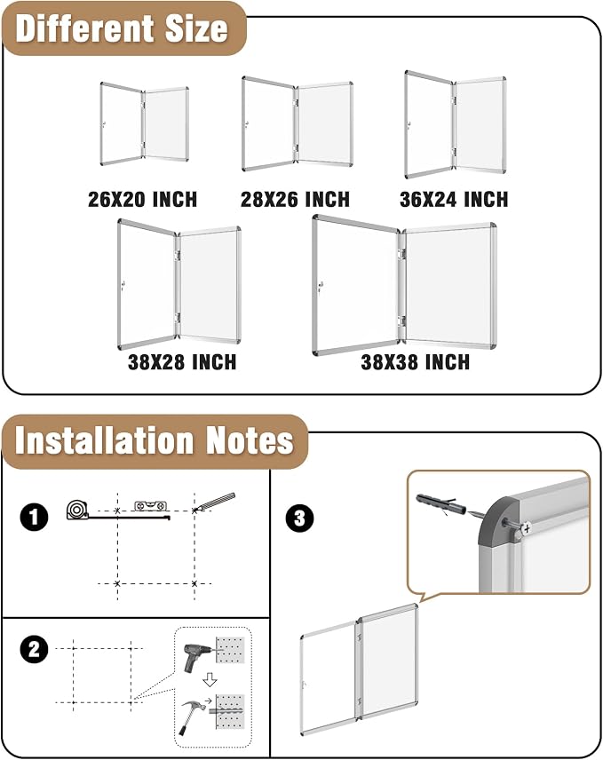 36"x24" Enclosed Bulletin Board, Lockable Weather-Resistant Aluminum Noticeboard - Image 4
