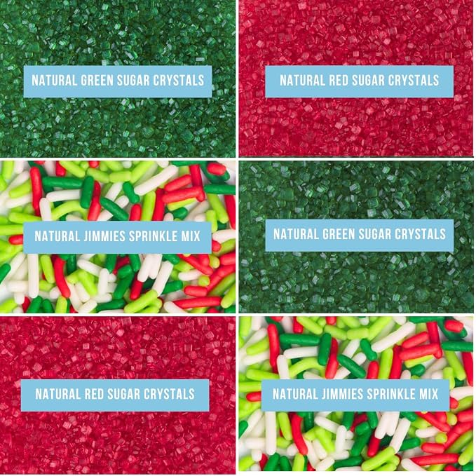 Sweets Indeed Dye Free Christmas Sprinkles – 2.75 oz 6-Cell Holiday Jar | Red - Image 3