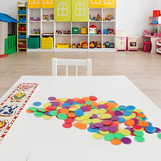 Coopay 300 Pieces Counters Counting Chips Plastic Markers Mixed Colors - Image 5