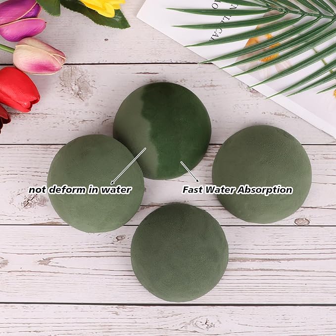 LOKIPA 4 Pack Small Floral Foam Half Ball, Floral Foam Round Half Ball Floral - Image 4