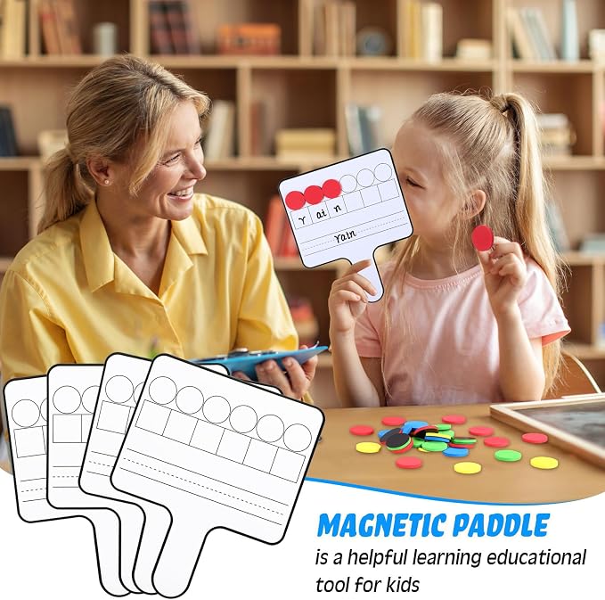 Seajan 18 Pcs Magnetic Paddle Set Education Dry Erase Double Side Handheld - Image 6