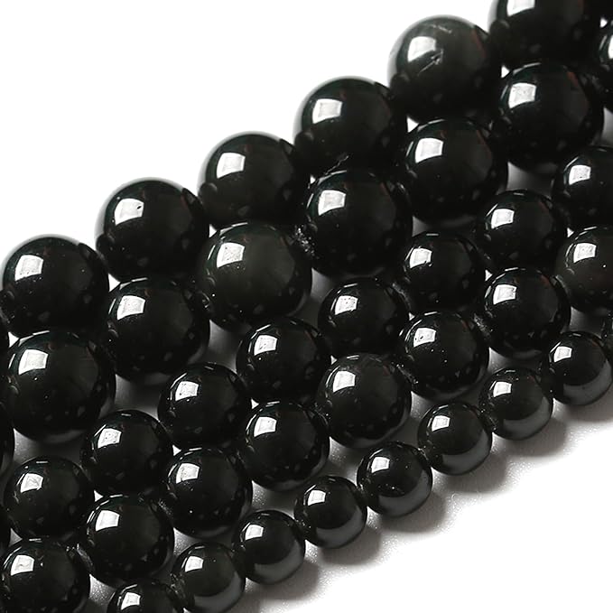 12MM 32pcs Natural Black Obsidian Stone Energy Healing Beads Round Loose Beads - Image 2