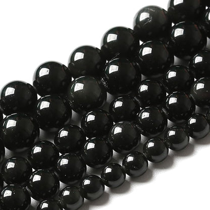 8MM 90pcs Natural Black Obsidian Stone Energy Healing Beads Round Loose Beads - Image 2