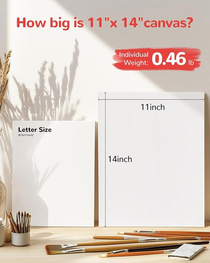 Canvas Boards for Painting 60 Pack, 11x14 Inch Canvas Panels White Blank 100% - Image 2
